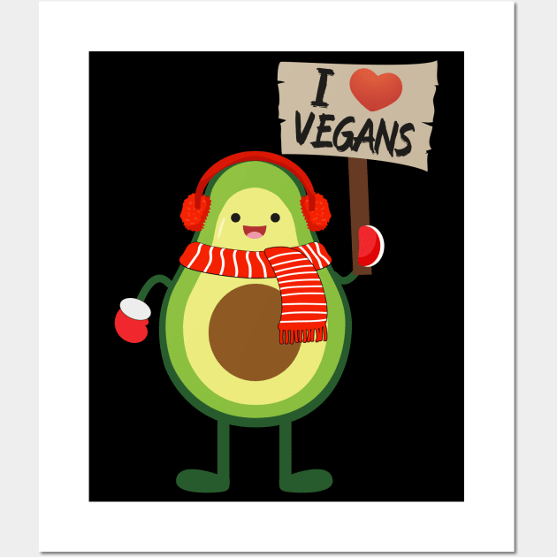 Avo I love vegans Wall Art by MZeeDesigns